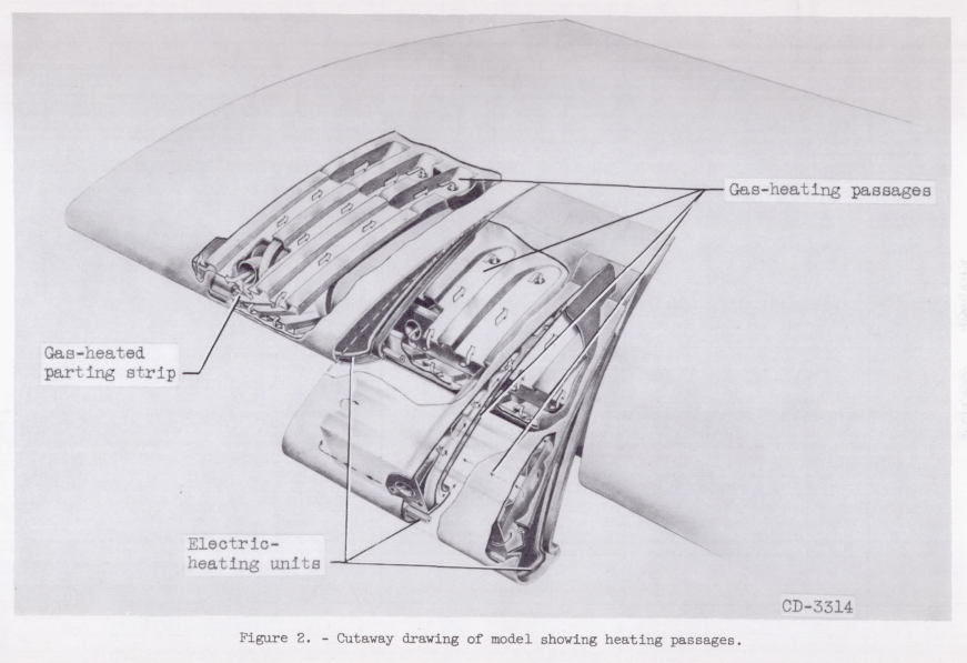 Figure 2. Cutaway drawing of model showing heating passages.
